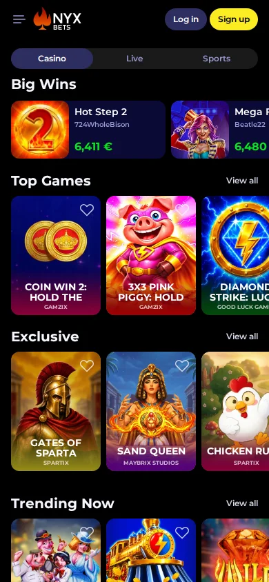 Application Nyxbet Casino